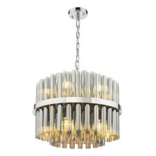 Imani 12 Light Chandelier Polished Chrome & Smoked Glass
