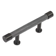 Finesse Immix Knurled Cabinet Pull Handle 64mm Pewter & Black