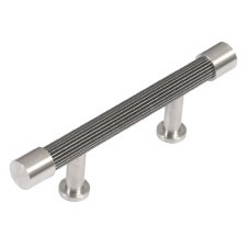 Finesse Immix Reeded Cabinet Pull Handle 64mm Pewter & Stainless Steel Finesse Immix Reeded Cabinet Pull Handle 64mm Pewter & Stainless Steel