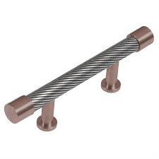 Finesse Immix Spiral Cabinet Pull Handle 64mm Pewter & Bronze
