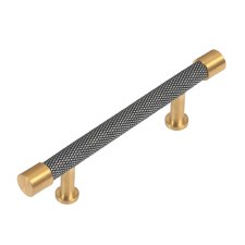 Finesse Immix Knurled Cabinet Pull Handle 96mm Pewter & Antique Gold