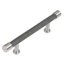 Finesse Immix Knurled Cabinet Pull Handle 96mm Pewter & Stainless Steel