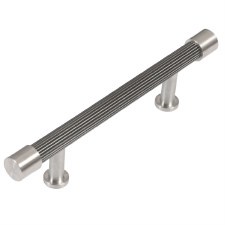 Finesse Immix Reeded Cabinet Pull Handle 96mm Pewter & Stainless Steel