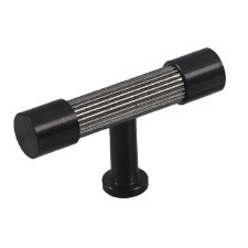 Finesse Immix Reeded T-Bar Knob Pewter & Black Finesse Immix Reeded T-Bar Knob Pewter & Black