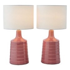 Inci Twin Pack Table Lamps Pink