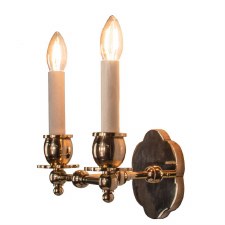 India Rose Double Wall Light Polished Brass Unlacquered