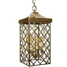 Ivy Hanging Lantern Large - Renovated Brass