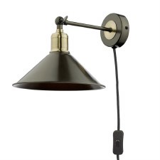 Jalen Single Wall Light Antique Brass & Graphite