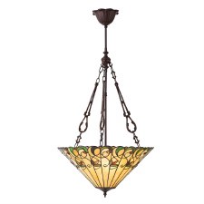 Interiors 1900 Jamelia Tiffany Large Inverted Pendant 70742 Interiors 1900 Jamelia Tiffany Large Inverted Pendant 70742