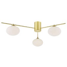 Jasper 3 Light Semi Flush Pendant Satin Gold