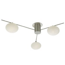 Jasper 3 Light Semi Flush Pendant Satin Nickel