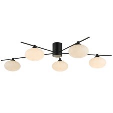 Jasper 5 Light Semi Flush Pendant Matt Black