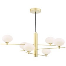 Jasper 6 Light Ceiling Pendant Satin Gold