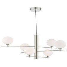 Jasper 6 Light Ceiling Pendant Satin Nickel