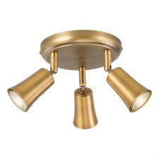 Jedrek 3 Light Round Spotlight Aged Brass
