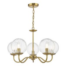 Jocelyn 5 Light Pendant Natural Brass