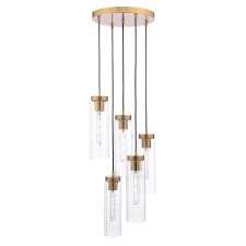 Jodelle 5 Light Cluster Pendant Polished Bronze