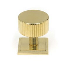 From The Anvil Judd Cabinet Knob Square Rose 32mm Polished Brass