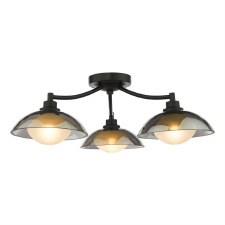 Kadience 3 Light Semi Flush Ceiling Light Satin Black