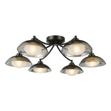 Kadience 6 Light Semi Flush Ceiling Light Satin Black