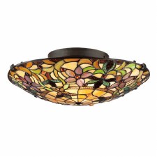 Quoizel Kami Tiffany Flush Light Vintage Bronze Quoizel Kami Tiffany Flush Light Vintage Bronze