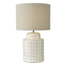 Kedron Table Lamp Grey Motif Ceramic