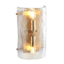 Keller Flush Wall Light Artisanal Glass & Brass Keller Flush Wall Light Artisanal Glass & Brass