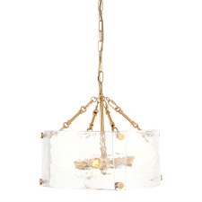 Keller 4 Light Pendant Artisanal Glass & Brass
