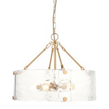 Keller 6 Light Pendant Artisanal Glass & Brass