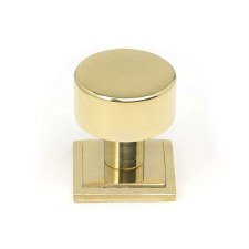 From The Anvil Kelso Cabinet Knob Square Rose 25mm Polished Brass