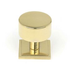 From The Anvil Kelso Cabinet Knob Square Rose 32mm Polished Brass