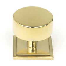 From The Anvil Kelso Cabinet Knob Square Rose 38mm Polished Brass