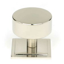 From The Anvil Kelso Cabinet Knob Square Rose 38mm Polished Nickel