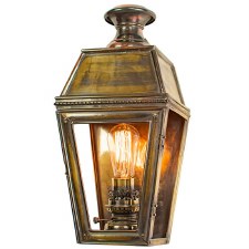 Kensington Passage Flush Outdoor Wall Lantern Single Light Renovated Brass