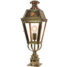 Kensington Short Pillar Lamp Polished Brass Unlacquered