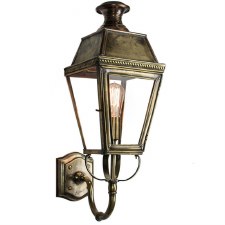 Kensington Outdoor Wall Lantern Renovated Brass