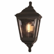 Elstead Kerry Flush Outdoor Wall Light Lantern Black