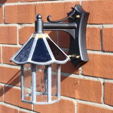 Keswick Leaded Wall Lantern Amber & Clear