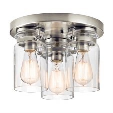 Kichler Brinley 3 Light Flush Mount Brushed Nickel Kichler Brinley 3 Light Flush Mount Brushed Nickel