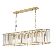 Kiran 5 Light Bar Pendant Natural Brass