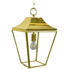 Knightsbridge Hanging Pendant Medium Lantern Polished Brass