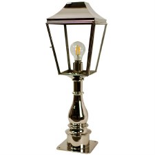 Knightsbridge Outdoor Pillar Lamp Tall Polished Nickel