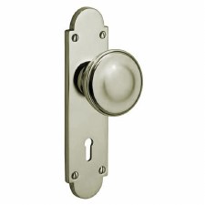 Constable 603 Door Knob On Lock Plate Polished Nickel