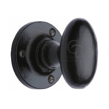 Heritage Aveley Mortice Knob Fb4975 Black Iron Rustic - Broughtons 