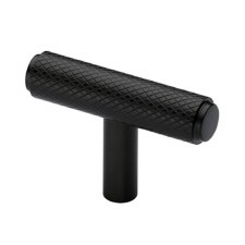 Heritage Knurled T-Bar Cabinet Knob C4415 Matt Black