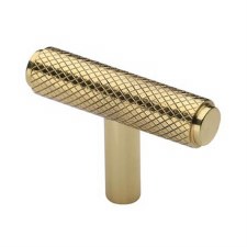 Heritage Knurled T-Bar Cabinet Knob C4415 Polished Brass