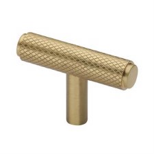 Heritage Knurled T-Bar Cabinet Knob C4415 Satin Brass