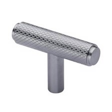 Heritage Knurled T-Bar Cabinet Knob C4415 Satin Chrome