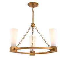 Elstead Kristy 3 Light Chandelier Distressed Gold Elstead Kristy 3 Light Chandelier Distressed Gold