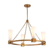 Elstead Kristy 4 Light Chandelier Distressed Gold Elstead Kristy 4 Light Chandelier Distressed Gold